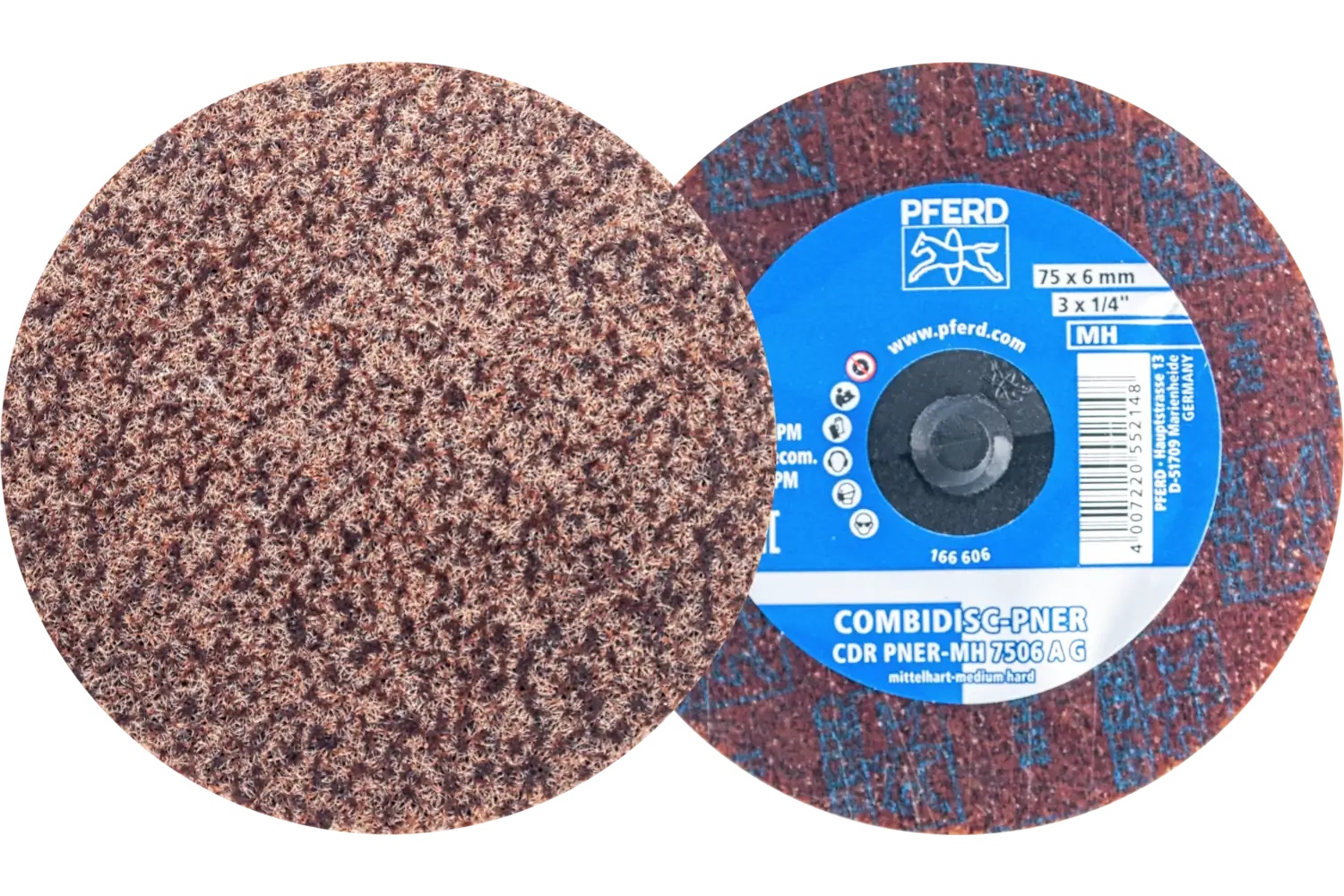 Picture of Pferd CombiDisc® Unitized Disc, 3" Dia, Type CDR, Coarse, Medium-Hard, 6AC, Aluminum oxide